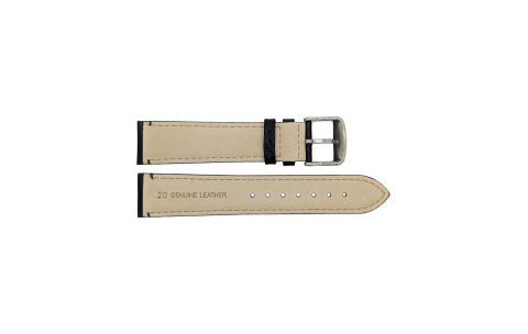 Horlogeband 14mm, Genuine buffalo Zwart - 23004