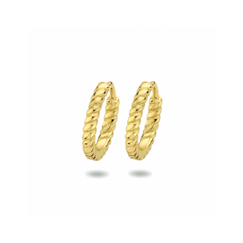 Oorringen, zilver geelverguld (11x2mm.) - 24981 Oorringen, zilver geelverguld (11x2mm.) - 24981