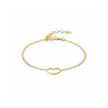 Armband, zilver verguld hart (lengte: 16-19cm.) - 24350