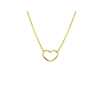 Collier, zilver verguld hart (41-45cm.) - 24568 Collier, zilver verguld hart (41-45cm.) - 24568