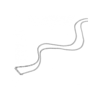Collier, 14krt.witgoud met diamant totaal 0.04ct (lengte: 42-45 cm.) - 22728