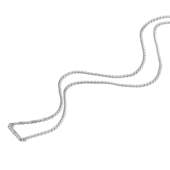 Collier, 14krt.witgoud met diamant totaal 0.04ct (lengte: 42-45 cm.) - 22728