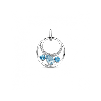 Hanger, zilver gerhodineerd met topaas - 24271
