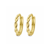 Oorringen, zilver verguld gedraaide buis (13x2mm.) - 24785