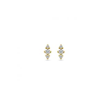 Oorknoppen, zilver verguld met zirkonia - 24569 Oorknoppen, zilver verguld met zirkonia - 24569