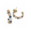 SWING Jewels Oorstekers, 14krt.goud met wit en blauw zirconia (10x3,5mm.) - 23065