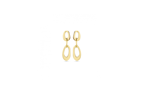 Oorhangers, zilver verguld (lengte 38mm.) - 24364