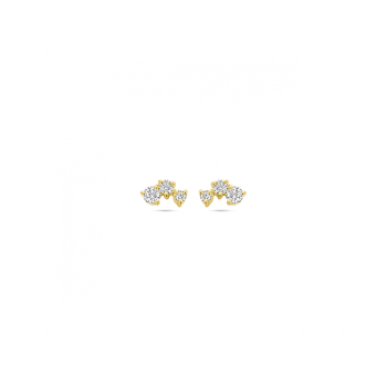 Oorknoppen, zilver verguld met zirkonia 1 micron - 23651