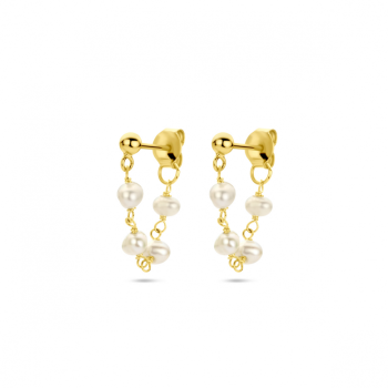 Oorhangers, zilver verguld met zoetwaterparel - 23188
