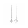Oorhangers, zilver doortreksysteem met hart (9cm.) - 23424 Oorhangers, zilver doortreksysteem met hart (9cm.) - 23424