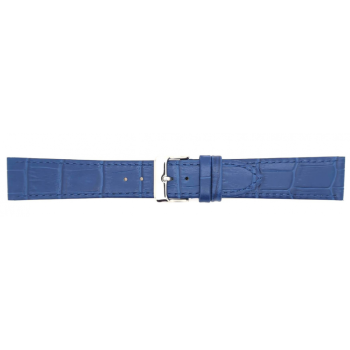 Horlogeband 20mm Blauw Krokodillenprint - 23934