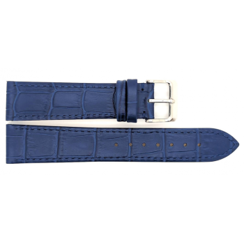 Horlogeband 20mm Blauw Krokodillenprint - 23934