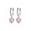 Oorringen, zilver met hart zirkonia (11,5x2mm.) - 24869