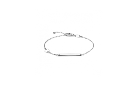 HC Graveerarmband, zilver gerhodineerd met hart (16-18 cm.) - 23392