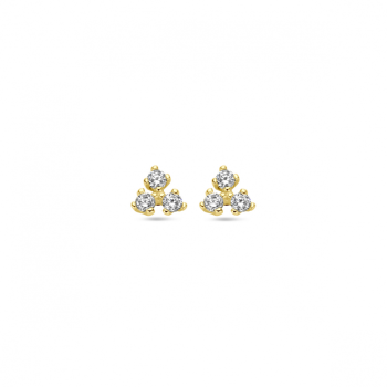 Oorknoppen, 14krt.goud met zirkonia - 23416