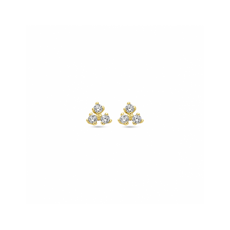 Oorknoppen, 14krt.goud met zirkonia - 23416