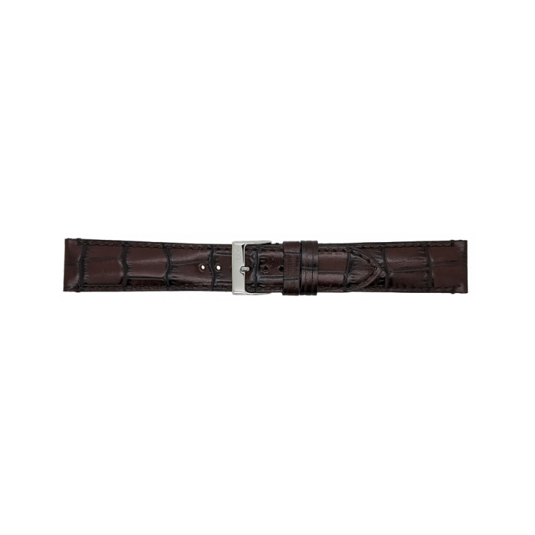 Horlogeband 20mm Bruin Krokodillenprint - 23444