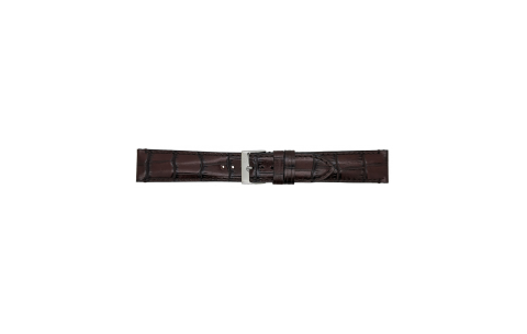 Horlogeband 22mm Bruin, Kroko print - 23440