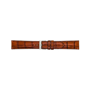 Horlogeband 20mm Krokodillenprint Licht Bruin - 23439