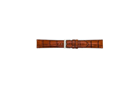 Horlogeband 20mm Krokodillenprint Licht Bruin - 23439