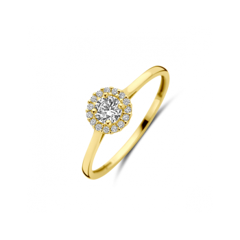 Ring, 14krt.goud met zirkonia - 24675
