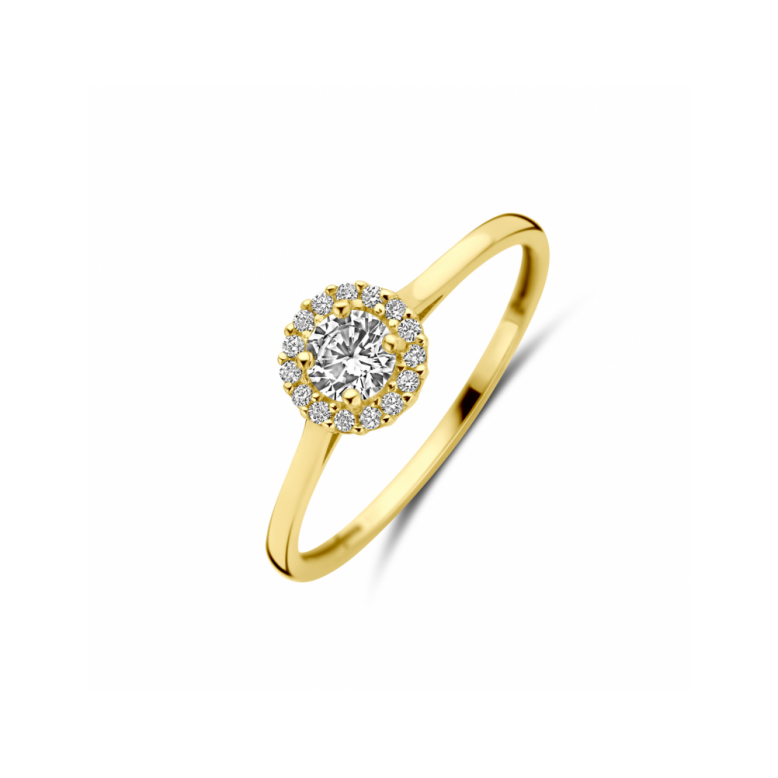 Ring, 14krt.goud met zirkonia - 24675