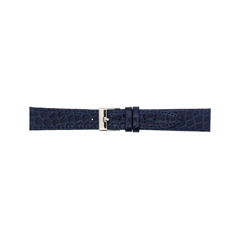Horlogeband 14mm Blauw, Kroko print - 24541