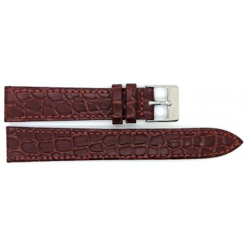 Horlogeband 14mm, krokodillenprint, Rood-Bruin Mat - 23432 Horlogeband 14mm, krokodillenprint, Rood-Bruin Mat - 23432