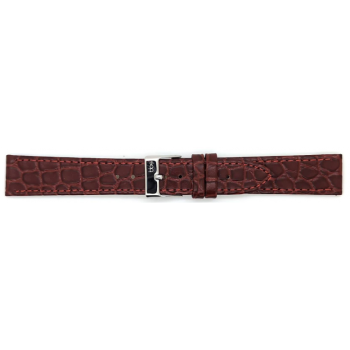 Horlogeband 18mm, krokodillenprint, mat, ROOD-BRUIN. - 23442 Horlogeband 18mm, krokodillenprint, mat, ROOD-BRUIN. - 23442