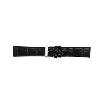 Horlogeband 14mm Zwart, Krokodillen print - 23939