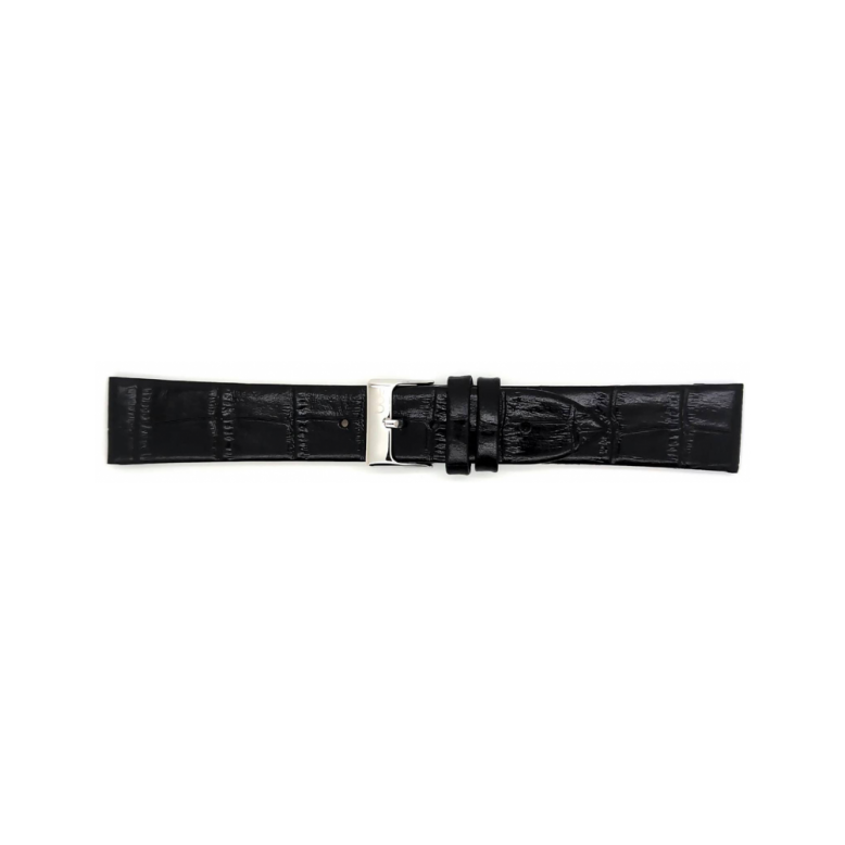 Horlogeband 14mm Zwart, Krokodillen print - 23939