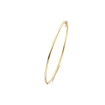 Bangle, 14krt.goud met dopsluiting ronde buis 2,4 mm (60 x 52 mm.) - 24420