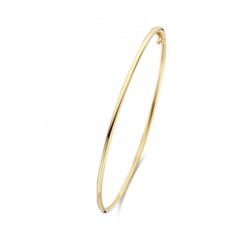 Bangle, 14krt.goud met dopsluiting ronde buis 2,4 mm (60 x 52 mm.) - 24420