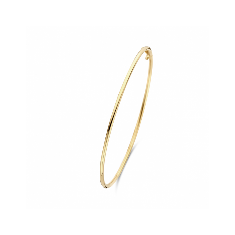 Bangle, 14krt.goud met dopsluiting ronde buis 2,4 mm (60 x 52 mm.) - 24420 Bangle, 14krt.goud met dopsluiting ronde buis 2,4 mm (60 x 52 mm.) - 24420