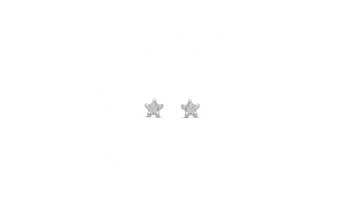 Oorknoppen, zilver gerhodineerd ster zirkonia (3,5 mm.) - 23933