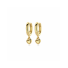 Ooorringen, zilver verguld met hangend hartje (16 mm.) - 24473