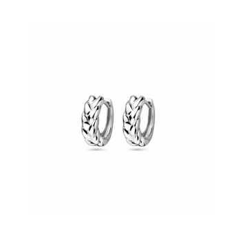 Oorringen, zilver gerhodineerd (12,5x4,5mm.) - 25009