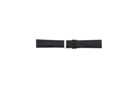 Horlogeband 16mm, superzacht nappa, Zwart - 24265