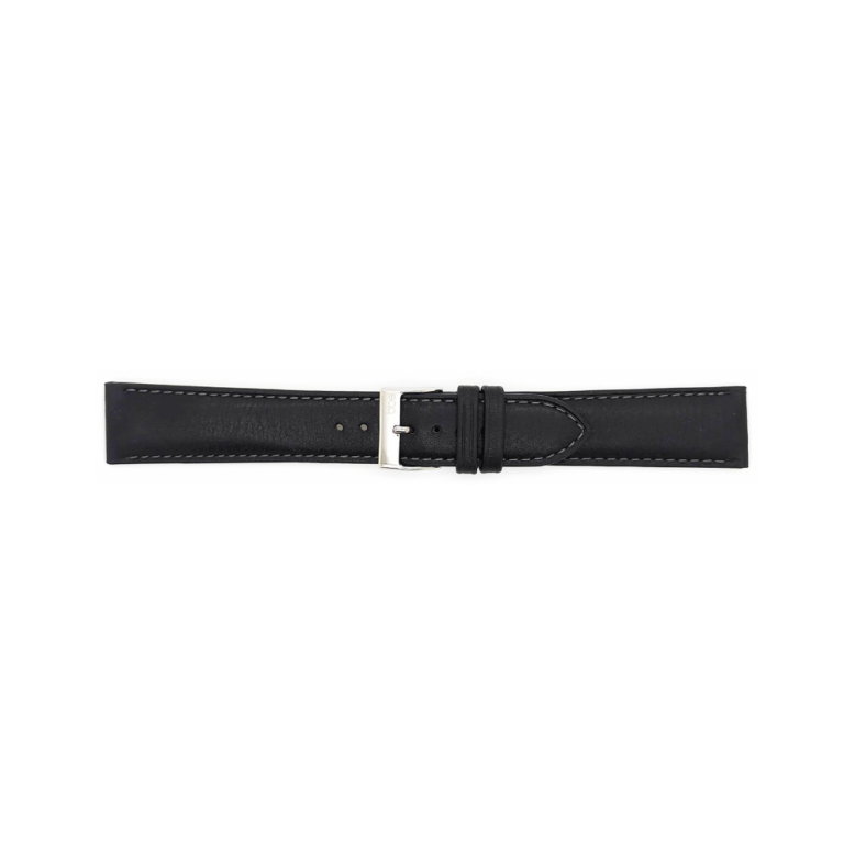 Horlogeband 18mm Zwart. Superzacht nappa leer. - 24111