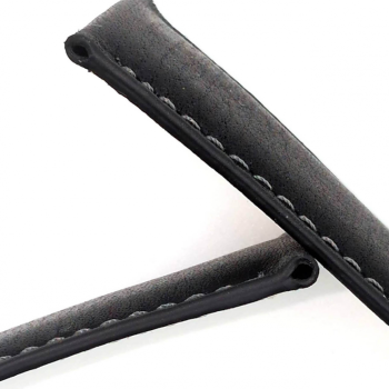 Horlogeband 16mm, superzacht nappa, donker bruin - 24270