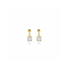 Oorhangers,  zilver verguld met zirkonia (4x11mm.) - 25019