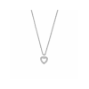 Collier, zilver gerhodineerd met hart en zirkonia hartje (lengte: 41-45cm.) - 24612