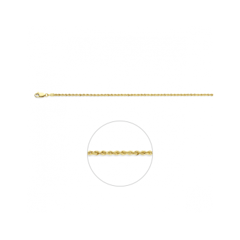 Collier, 9 karaat koord 2,1mm. (lengte: 45cm.) - 24807