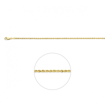 Collier, 9 karaat koord 2,1mm. (lengte: 45cm.) - 24807