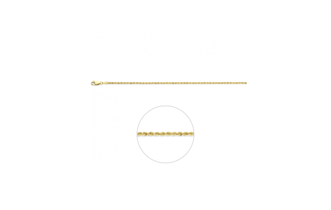 Collier, 9 karaat koord 2,1mm. (lengte: 45cm.) - 24807
