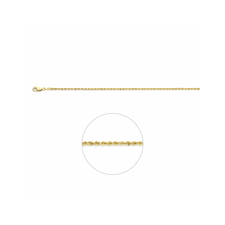 Collier, 9 karaat koord 2,1mm. (lengte: 45cm.) - 24807