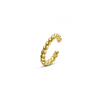 Earcuff, zilver verguld met zirkonia (12,5x2mm.) - 24870