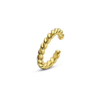 Earcuff, zilver verguld met zirkonia (12,5x2mm.) - 24870