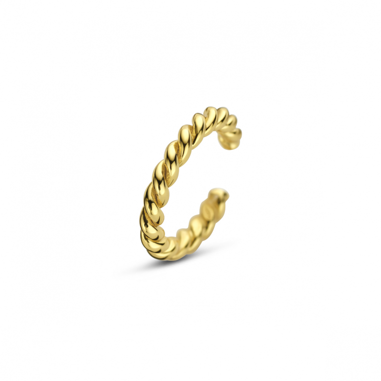 Earcuff, zilver verguld met zirkonia (12,5x2mm.) - 24870