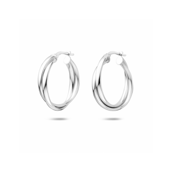 Oorringen, zilver gerhodineerd (24,5x5mm.) - 24549